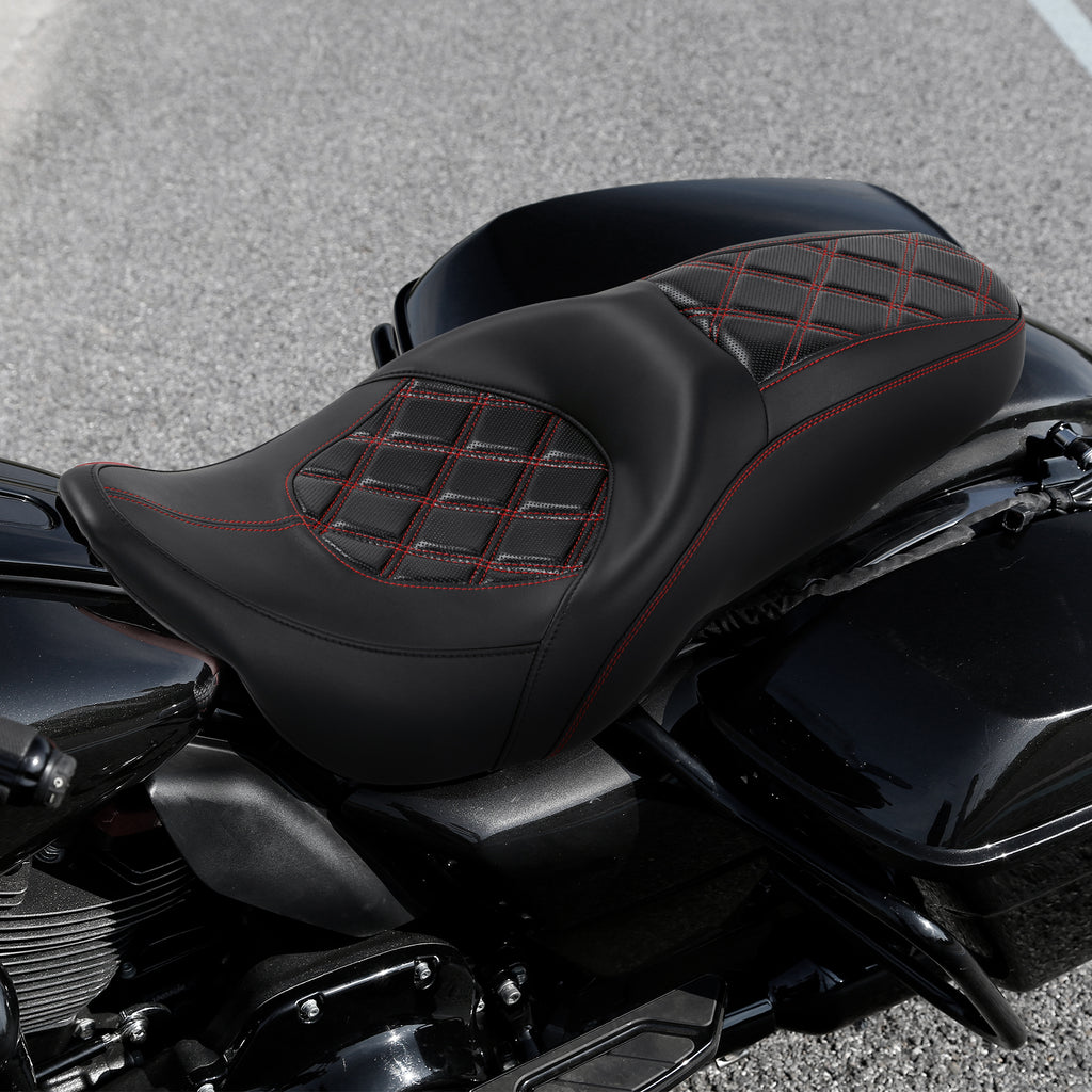 C.C. RIDER Touring Seat 2 up Seat Driver Passenger Seat Aztec For Harley Touring Street Glide Road Glide Electra Glide, 2008-2023