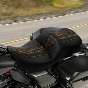 C.C. RIDER Touring Seat Driver Passenger Seat 2 Up Seat For FL Touring Road King Electra Glide Road Glide, 2009-2023
