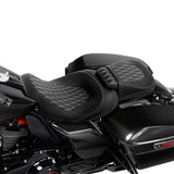 C.C. RIDER Touring Seat Two Piece 2 Up Seat Low Profile Driver Passenger Seat For Road Glide Street Glide Road King, 2009-2023