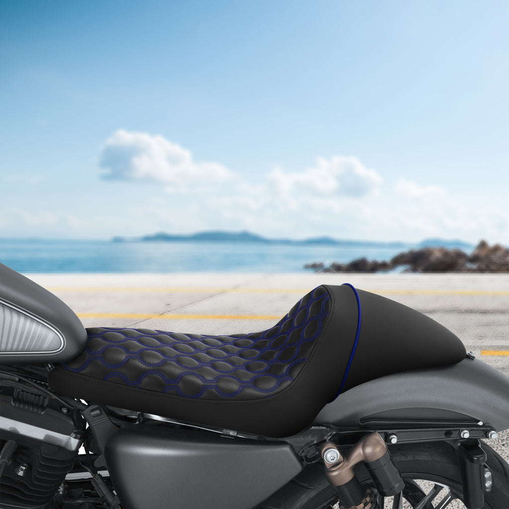 C.C. RIDER Sportster Seat Solo Seat 3.3 Gallon Tank Sportster Seat For Iron 883 Iron 1200 XL883 XL1200, 2004-2023