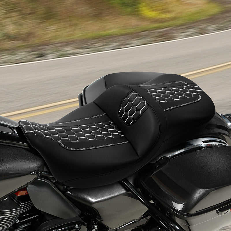 C.C. RIDER Touring Seat Driver Passenger Seat 2 Up Seat For FL Touring Road King Electra Glide Road Glide, 2009-2023