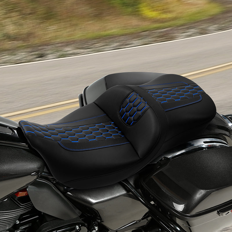 C.C. RIDER Touring Seat Driver Passenger Seat 2 Up Seat For FL Touring Road King Electra Glide Road Glide, 2009-2023