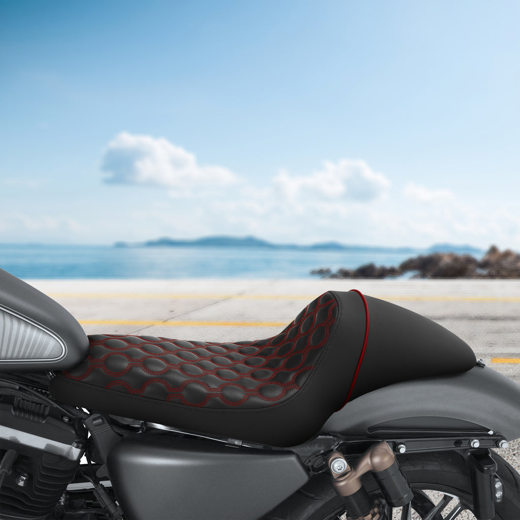C.C. RIDER Sportster Seat Solo Seat 3.3 Gallon Tank Sportster Seat For Iron 883 Iron 1200 XL883 XL1200, 2004-2023
