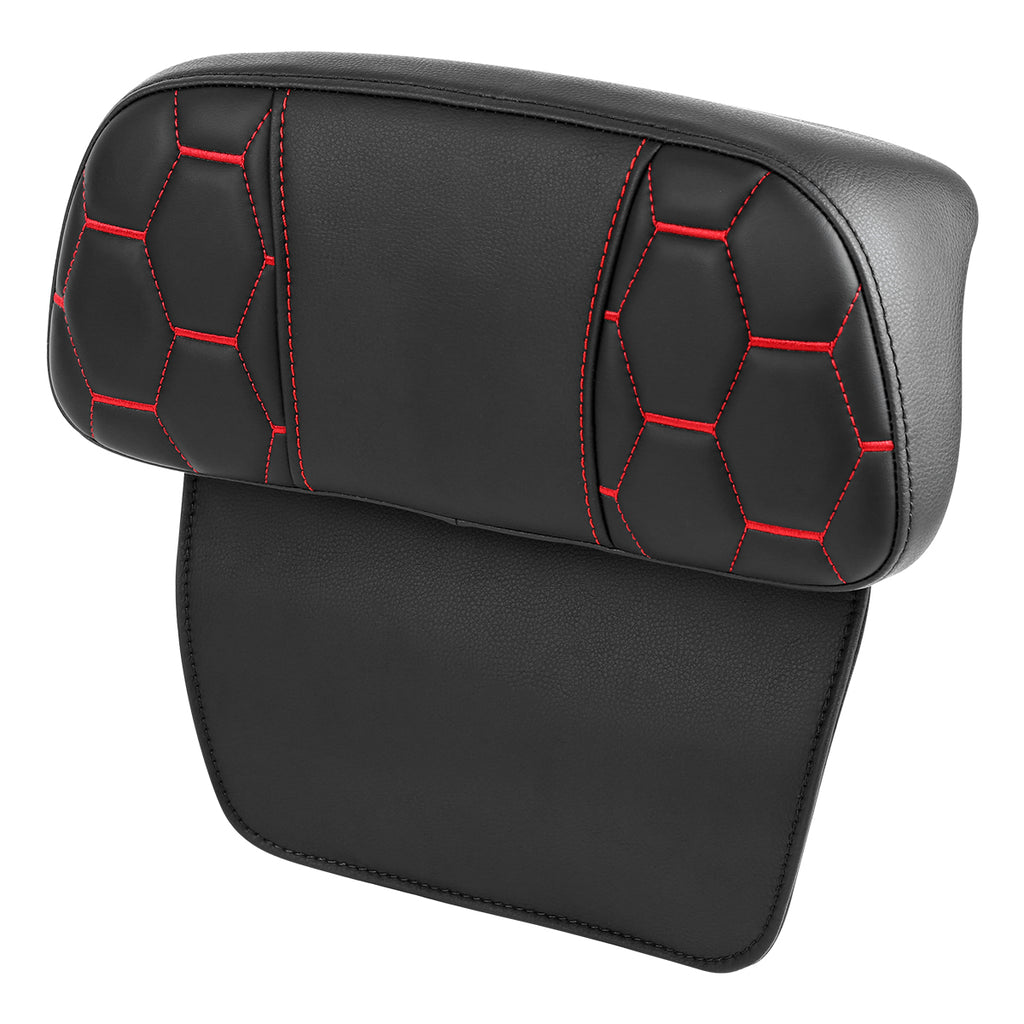 C.C. RIDER Touring Seat Two Piece Low Profile Driver Passenger Seat With Backrest For Road Glide Street Glide Road King, Black Red, 2009-2023