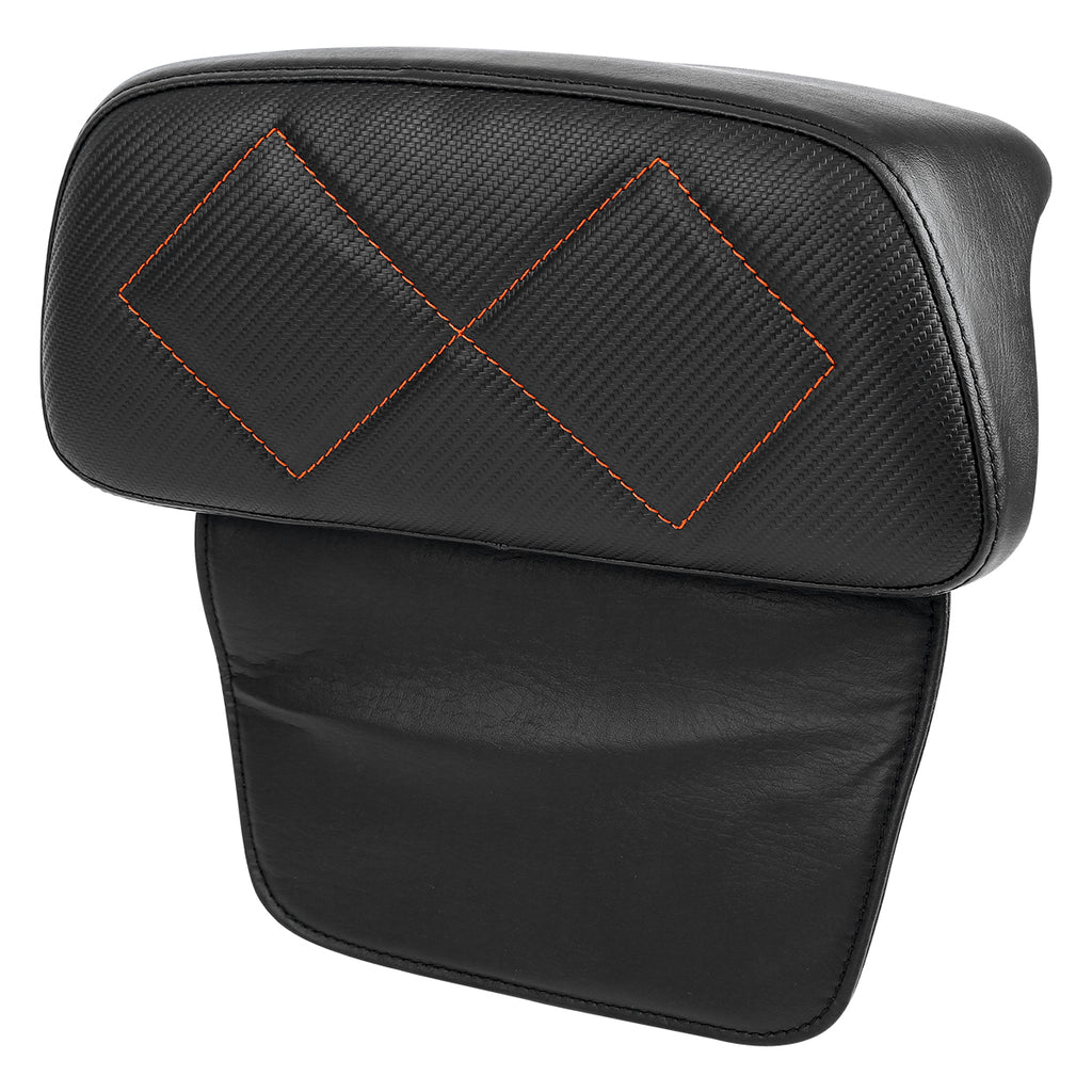 C.C. RIDER Touring Seat Two Piece Low Profile Driver Passenger Seat With Backrest For Road Glide Street Glide Road King, Black Orange, 2009-2023