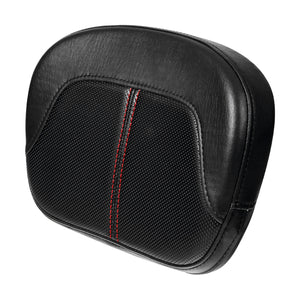 C.C. RIDER Touring Seat Two Piece Low Profile Driver Passenger Seat With Backrest For Road Glide Street Glide Road King, Black Red, 2009-2023