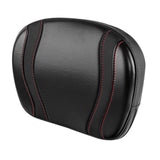 C.C. RIDER Touring Seat Two Piece Low Profile Driver Passenger Seat With Backrest For Road Glide Street Glide Road King, Black Red, 2009-2024