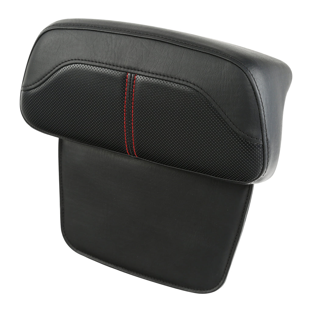 C.C. RIDER Touring Seat Two Piece Low Profile Driver Passenger Seat With Backrest For Road Glide Street Glide Road King, Black Red, 2009-2023