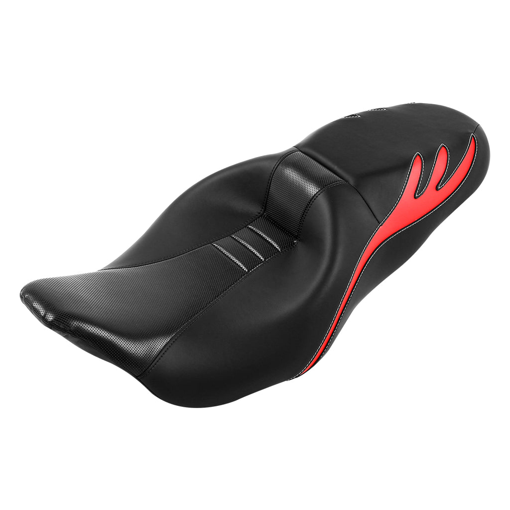 C.C. RIDER Touring Seat 2 up Seat Driver Passenger Seat Flames Pattern For Harley Touring Street Glide Road Glide Electra Glide, 2008-2023