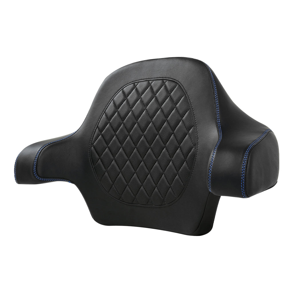 C.C. RIDER Touring Seat Driver Passenger Seat With Backrest For Harley CVO Road Glide Electra Glide Street Glide Road King, Black Blue, 2014-2023