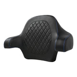 C.C. RIDER Touring Seat Driver Passenger Seat With Backrest For Harley CVO Road Glide Electra Glide Street Glide Road King, Black Blue, 2014-2023