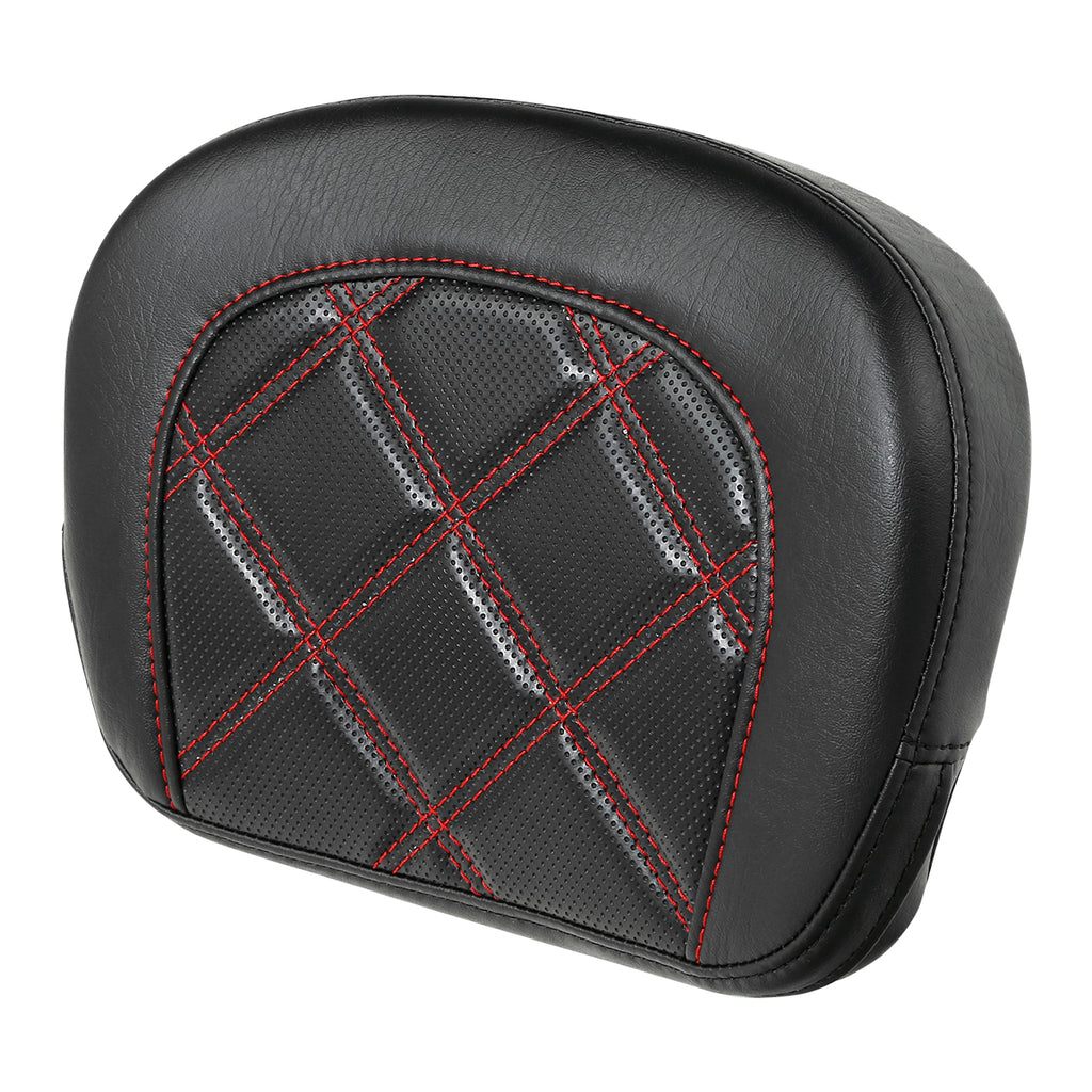 C.C. RIDER Touring Seat Two Piece Low Profile Driver Passenger Seat With Backrest For Road Glide Street Glide Road King, Black Red, 2009-2023