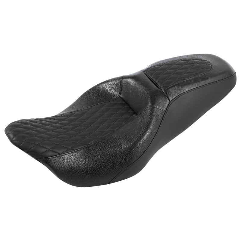 C.C. RIDER Touring Seat 2 up Seat Driver Passenger Seat Diamond Plush For Harley Touring Street Glide Road Glide Electra Glide, 2008-2023