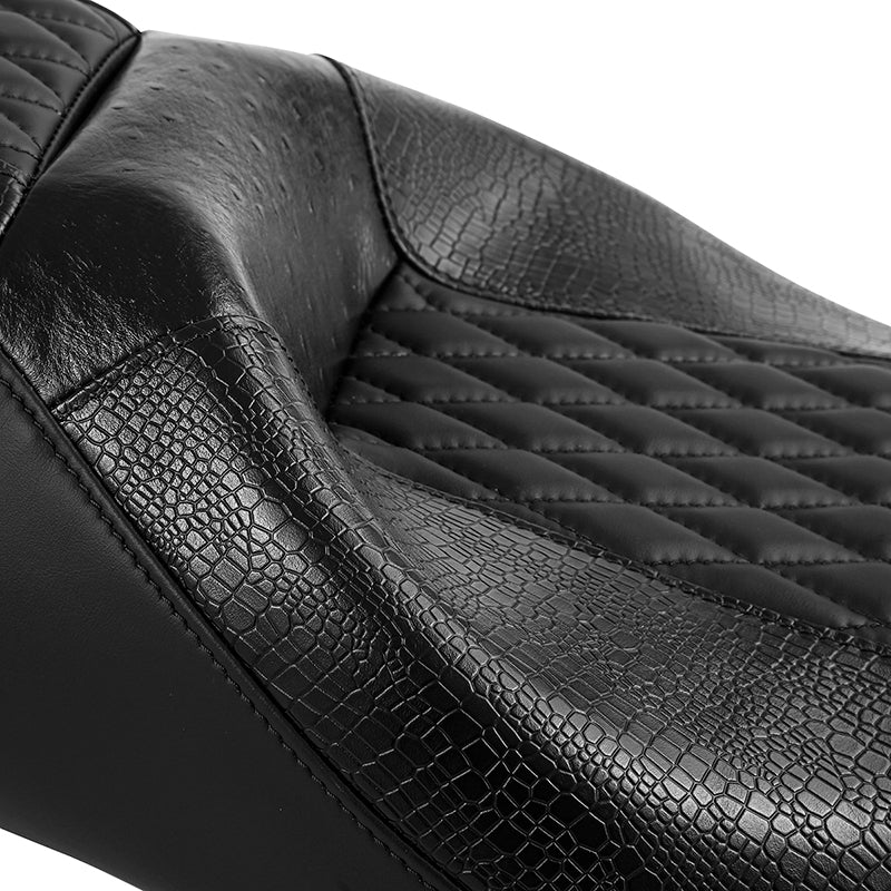 C.C. RIDER Touring Seat 2 up Seat Driver Passenger Seat Diamond Plush For Harley Touring Street Glide Road Glide Electra Glide, 2008-2023