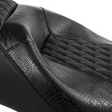 C.C. RIDER Touring Seat 2 up Seat Driver Passenger Seat Diamond Plush For Harley Touring Street Glide Road Glide Electra Glide, 2008-2023