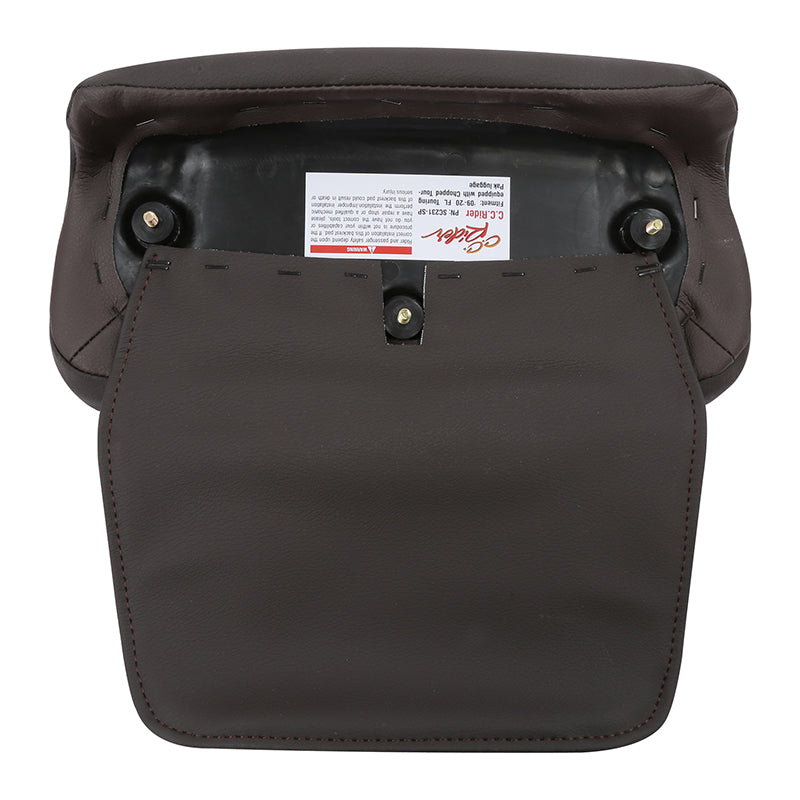 C.C. RIDER Razor Chopped Pack Trunk Backrest Passenger Backrest Pad For Harley Touring CVO Road Glide Street Glide Road King, Brown, 2014-2025
