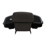 C.C. RIDER Razor Chopped Pack Trunk Backrest Passenger Backrest Pad For Harley Touring CVO Road Glide Street Glide Road King, Brown, 2014-2025