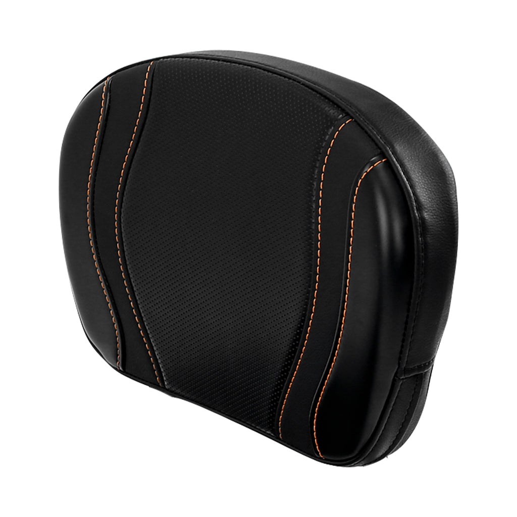 C.C. RIDER Touring Seat Two Piece Low Profile Driver Passenger Seat With Backrest For Road Glide Street Glide Road King, Black Orange, 2009-2023