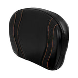 C.C. RIDER Touring Seat Two Piece Low Profile Driver Passenger Seat With Backrest For Road Glide Street Glide Road King, Black Orange, 2009-2023