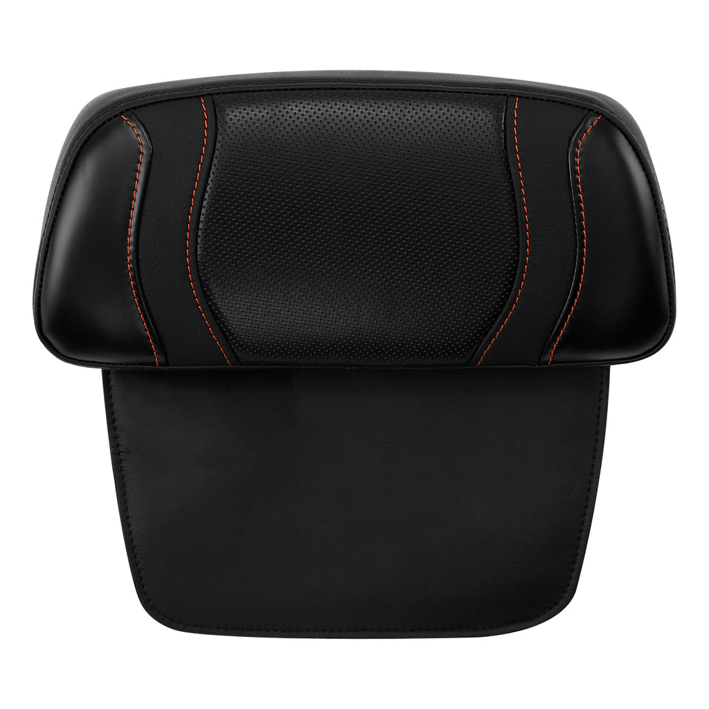 C.C. RIDER Touring Seat Two Piece Low Profile Driver Passenger Seat With Backrest For Road Glide Street Glide Road King, Black Orange, 2009-2023