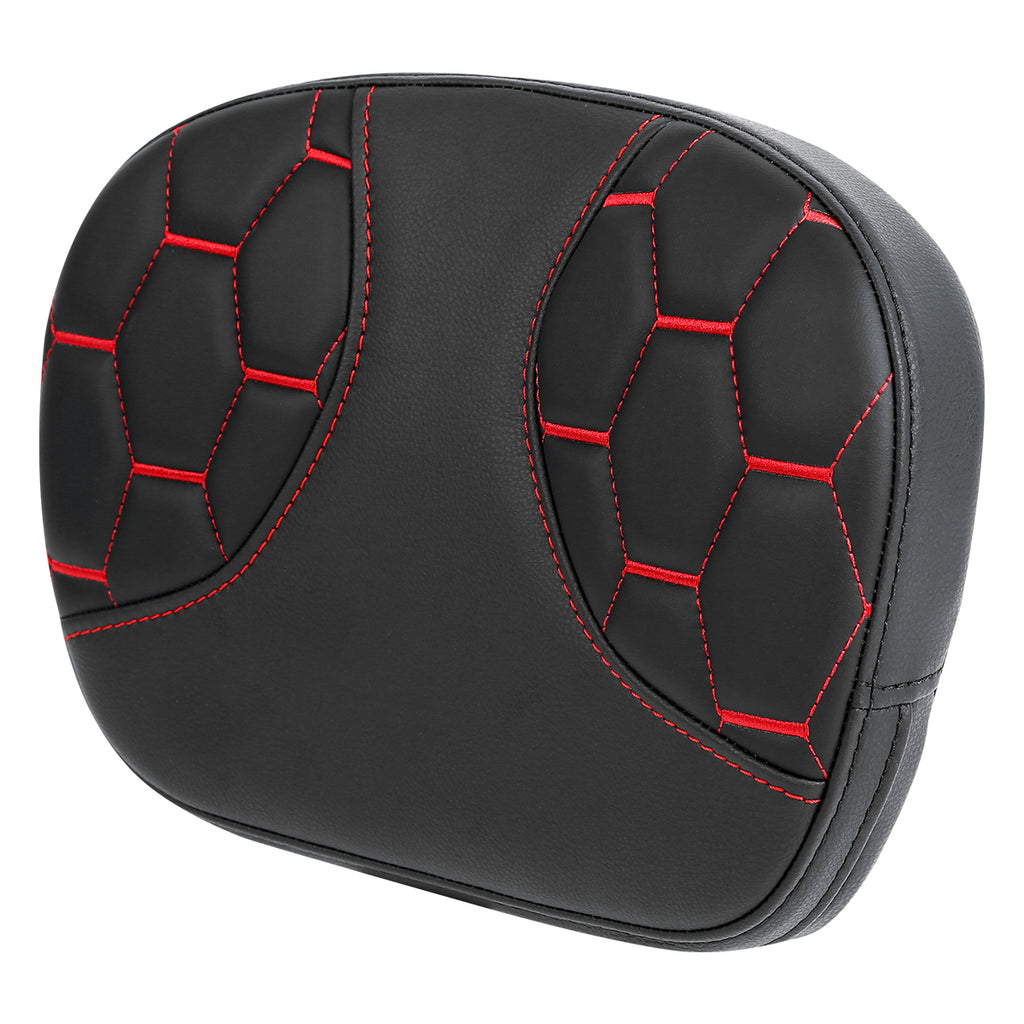 C.C. RIDER Touring Seat Two Piece Low Profile Driver Passenger Seat With Backrest For Road Glide Street Glide Road King, Black Red, 2009-2023