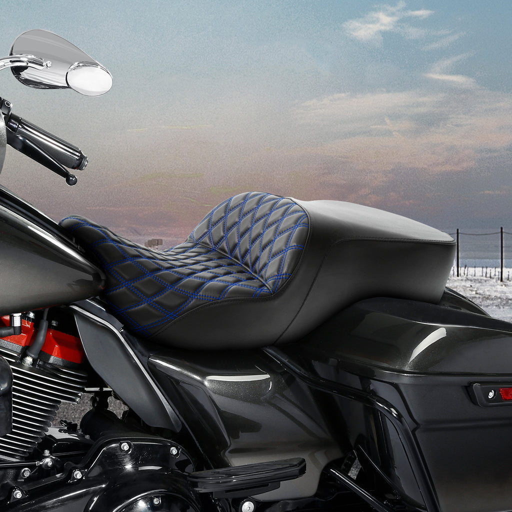 C.C. RIDER Touring Seat Driver Passenger Seat 2 Up Seat For FL Touring Road King Electra Glide Road Glide, 2009-2023