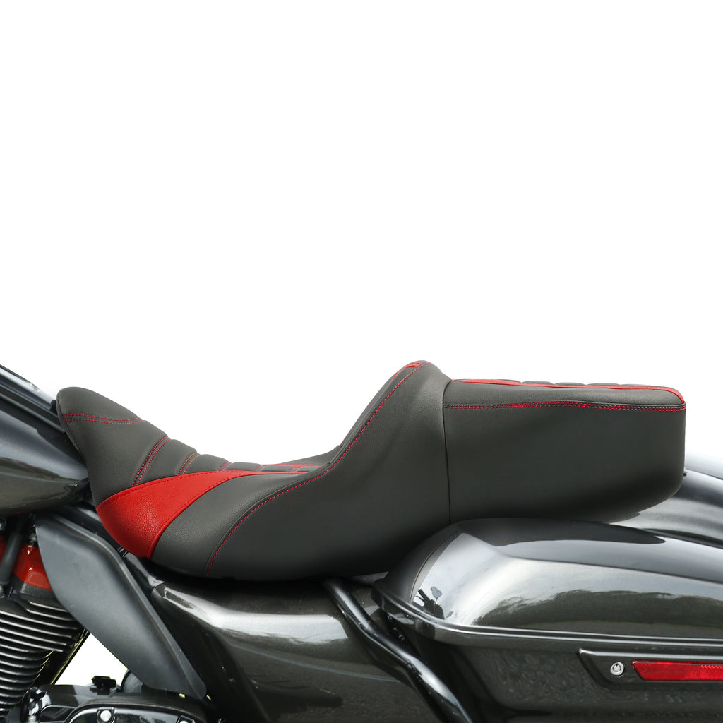 Gel Seat C.C. RIDER Touring Driver Passenger Seat For Harley CVO Road Glide Electra Glide Street Glide Road King, 2009-2023