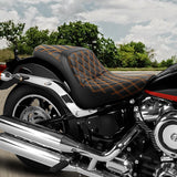 C.C. RIDER Softail Seat Low Rider S ST Orange Diamond Stitching Seat Driver Passenger Seat Low Rider FXLR FXLRS FXLRST 2018-2025