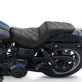 C.C. RIDER Dyna Step Up Seat 2 up Seat Diamond Stitching For Dyna Low Rider Fat Bob FXD/FXDWG, 2006-2017