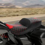 C.C. RIDER Touring Seat Driver Passenger Seat 2 Up Seat Honeycomb Stitch For FL Touring Road King Electra Glide Road Glide, 2009-2023