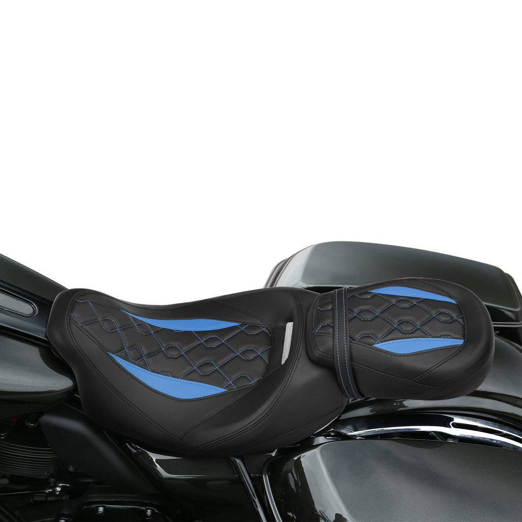 Gel Seat C.C. RIDER Touring Seat Low Profile Driver Passenger Seat For Road Glide Street Glide Road King, 2009-2023