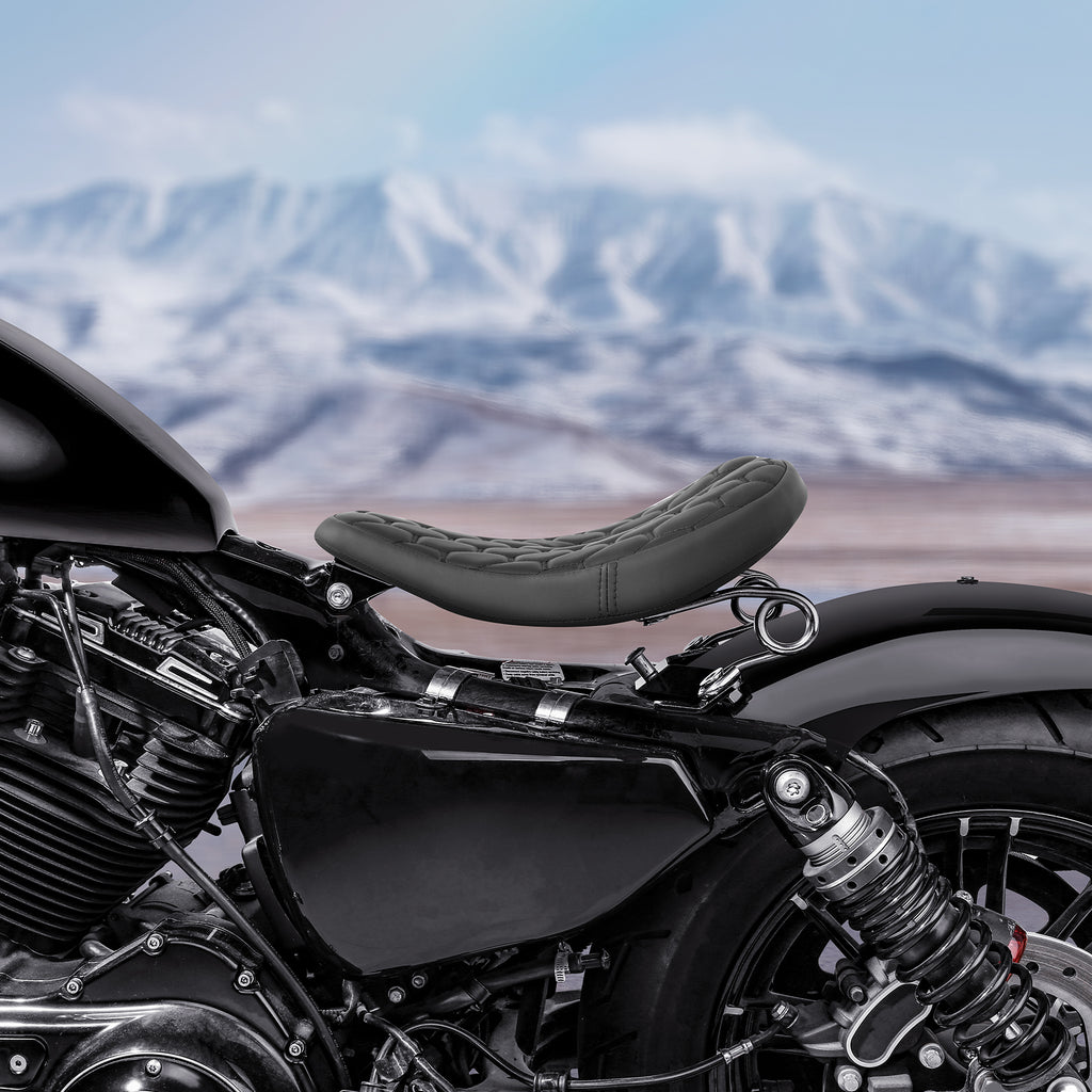 C.C. RIDER Noseless Sportster Seat Solo Spring Seat Torsion Type Motorcycle Solo Seat Iron 883 Iron 1200 Bobber Seat Chopper Seat 2004-2024