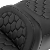 C.C. RIDER Touring Seat Driver Passenger Seat With Backrest For Harley CVO Road Glide Electra Glide Street Glide Road King, Black, 2014-2023