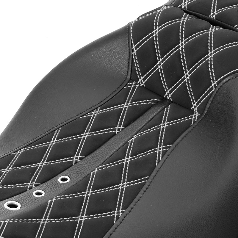 C.C. RIDER Touring Seat 2 up Seat Driver Passenger Seat Custom Motorcycle Seat For Harley Touring Street Glide Road Glide Electra Glide, 2008-2023