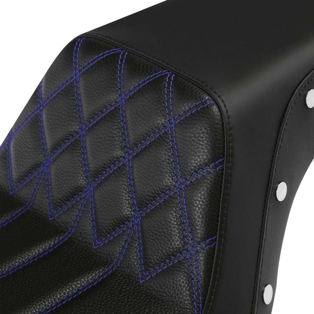 C.C. RIDER Dyna Step Up Seat 2 up Seat For Fat Bob FXD/FXDWG Lattice Stitching Studs Design, 2006-2017