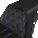 C.C. RIDER Dyna Step Up Seat 2 up Seat For Fat Bob FXD/FXDWG Lattice Stitching Studs Design, 2006-2017