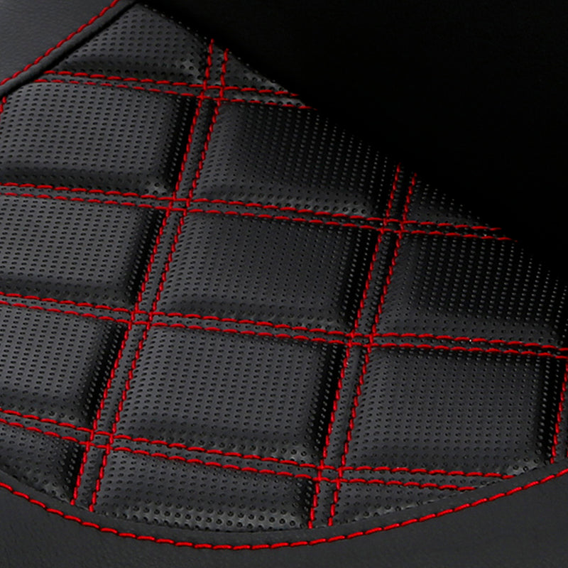 C.C. RIDER Touring Seat Driver Passenger Seat 2 Up Seat Red Double Lattice Stitch For FL Touring Road King Electra Glide Road Glide, 2009-2023