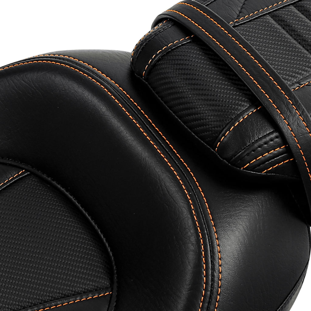 Gel Seat C.C. RIDER Touring Seat Two Piece 2 Up Seat Low Profile Driver Passenger Seat Bullet For Road Glide Street Glide Road King, 2009-2023