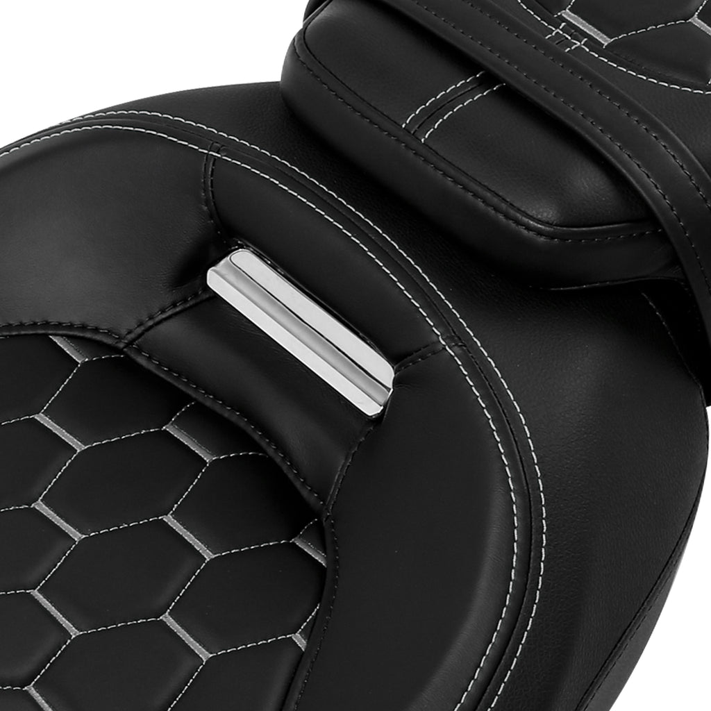 Gel Seat C.C. RIDER Two-Piece 2-Up Seat Bullet For Harley Touring CVO Electra Street Glide 2009-2023