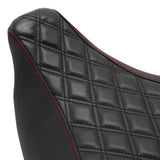 C.C. RIDER Touring Seat Driver Passenger Seat 2 Up Seat Black Red Lattice Stitching For FL Touring Road King Electra Glide Road Glide, 2009-2024