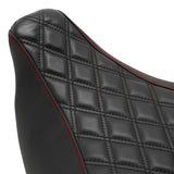 C.C. RIDER Touring Seat Driver Passenger Seat 2 Up Seat Black Red Lattice Stitching For FL Touring Road King Electra Glide Road Glide, 2009-2023