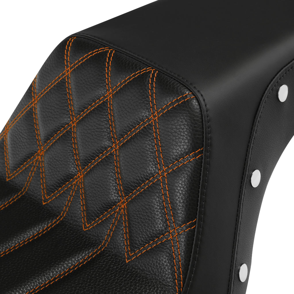 C.C. RIDER Dyna Step Up Seat 2 up Seat For Fat Bob FXD/FXDWG Lattice Stitching Studs Design, 2006-2017