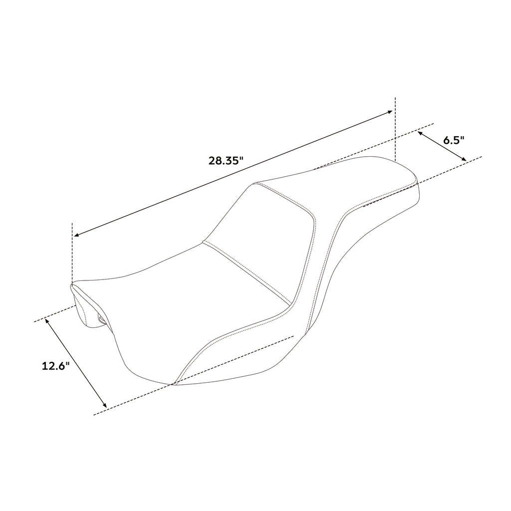 C.C. RIDER Dyna Step Up Seat 2 up Seat Red Stitching For Dyna Low Rider Fat Bob FXD/FXDWG, 2006-2017