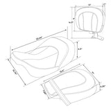C.C. RIDER Touring Seat Two Piece Low Profile Driver Passenger Seat With Backrest For Road Glide Street Glide Road King, Black Red, 2009-2023
