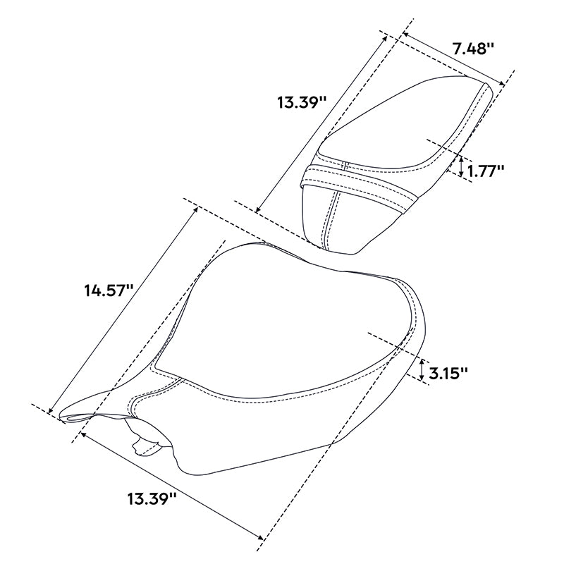 C.C. RIDER Z900 Front And Rear Carbon Fiber Pattern Stitching Seat Fit For Kawasaki Z900, 2017-2024
