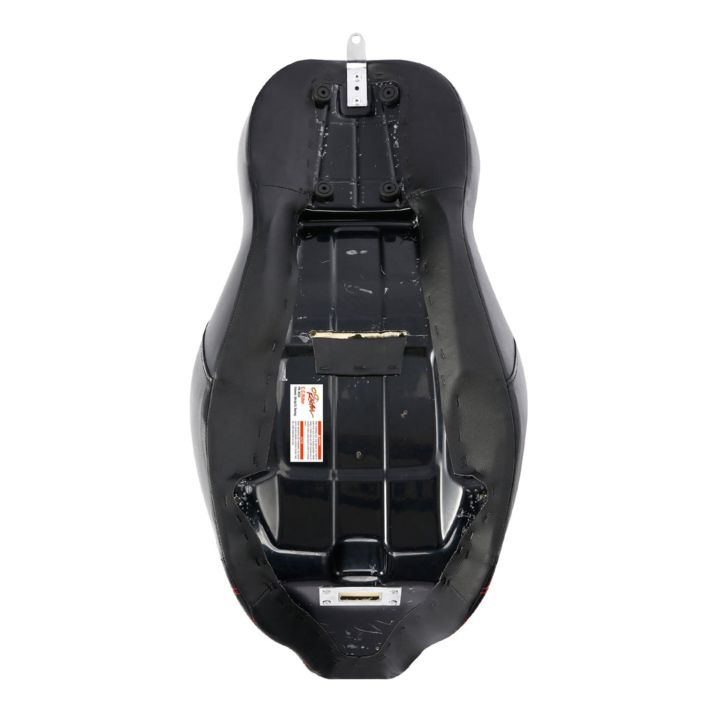 C.C. RIDER Touring Seat Driver Passenger Seat 2 Up Seat Black Red Lattice Stitching For FL Touring Road King Electra Glide Road Glide, 2009-2023