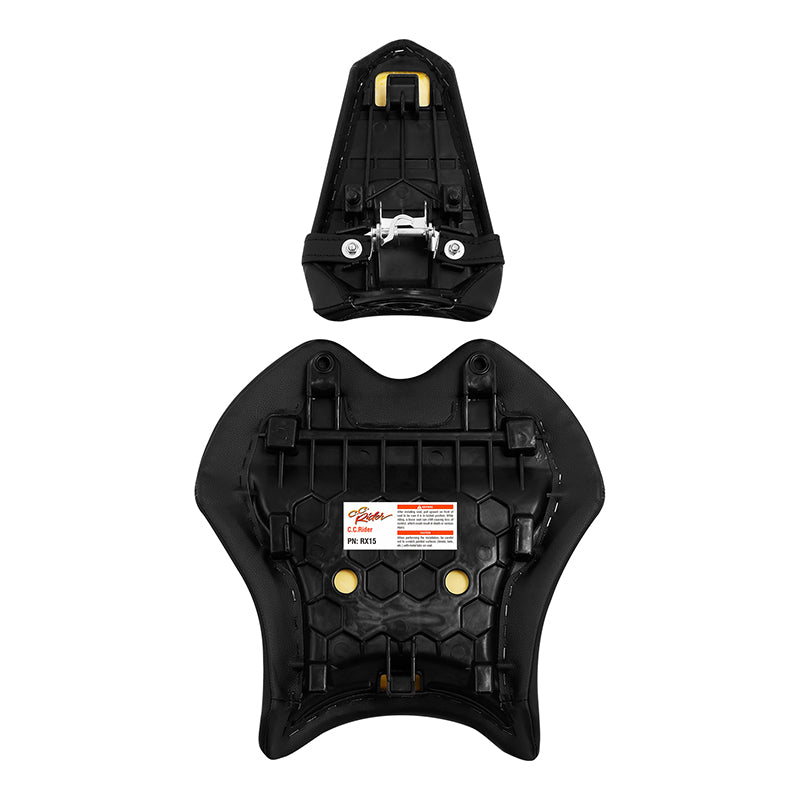 C.C. RIDER YZF R6 Front And Rear Seat Red Trimming For YAMAHA YZFR6 Black Red, 2017-2022