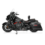 C.C. RIDER Touring Seat Two Piece Low Profile Driver Passenger Seat With Backrest For Road Glide Street Glide Road King, Black Red, 2009-2023