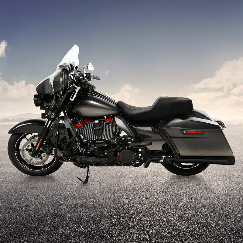 C.C. RIDER Touring Seat Driver Passenger Seat 2 Up Seat For FL Touring Road King Electra Glide Road Glide, 2009-2023