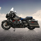 C.C. RIDER Touring Seat Driver Passenger Seat 2 Up Seat Alcantara Blue Trimming For FL Touring Road King Electra Glide Road Glide, 2009-2023